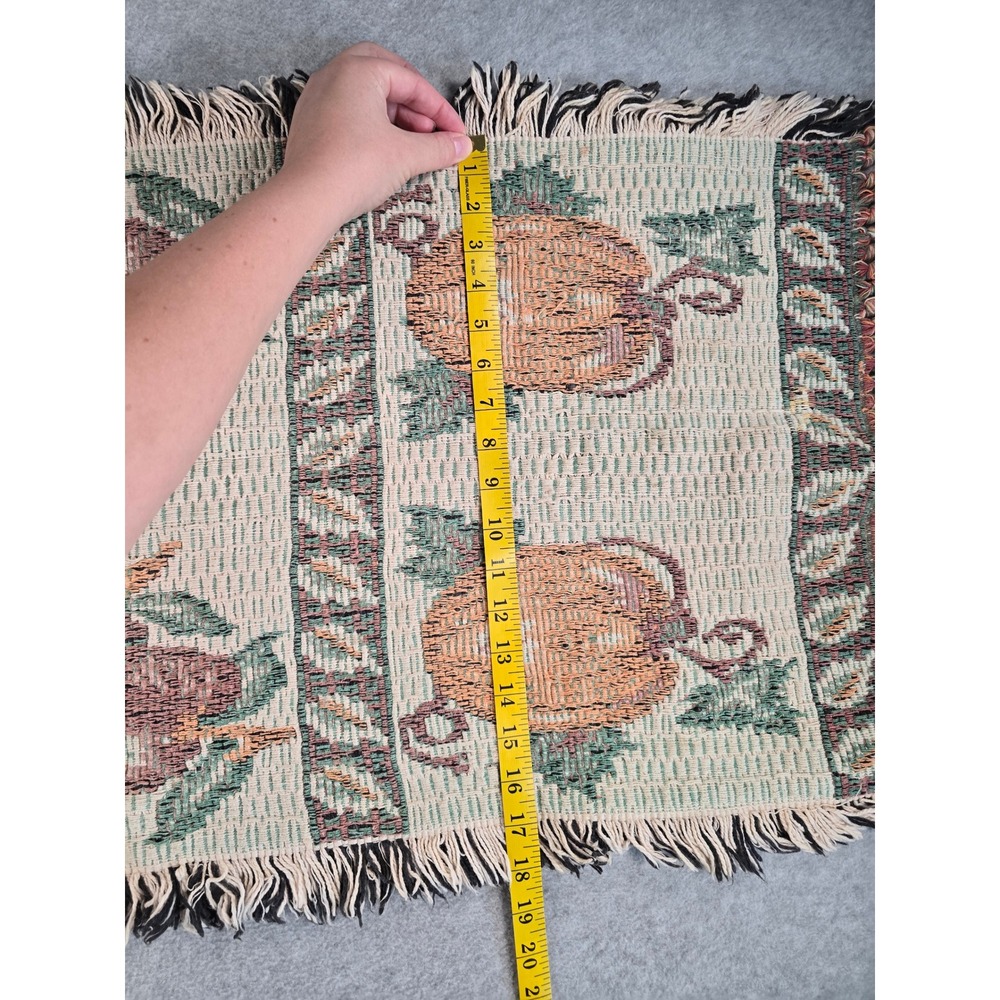 Vintage Fall Harvest Thanksgiving Tapestry Table Runner Autumn Pumpkin 38x20 - Picture 6 of 7